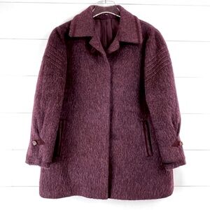 SANNWALD VINTAGE 40 100% Llama Heavy Lined Coat Plum‎ Women’s Size 8
